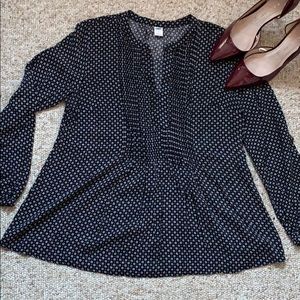 Old Navy White & Black Floral Blouse
